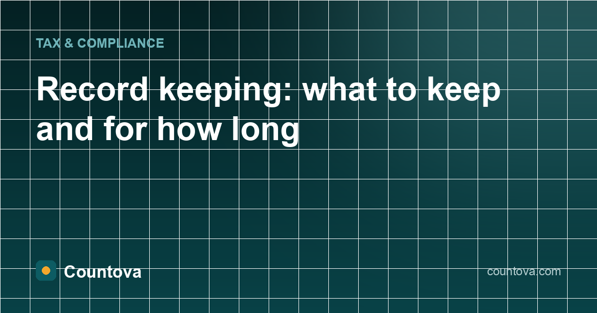 Record keeping: what to keep and for how long - Countova blog banner